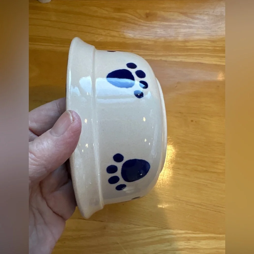 Castlemere stoneware cat food bowl 6 inches in cobalt blue.